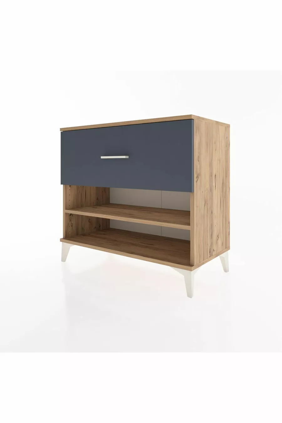 Commode Hyperion à une étagère et un tiroir, pin-anthracite