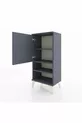 Table de chevet Arges à 3 étagères avec 1 porte, anthracite-anthracite