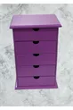 Hobi ERDL Commode Boîte à Bijoux et Maquillage 5 Tiroirs Peinture Brillante VIOLET Fait Main
