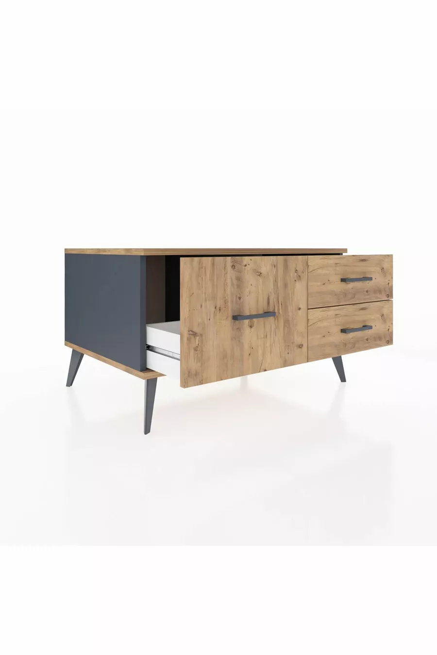 Commode Kronos 3 tiroirs Anthracite-Pin
