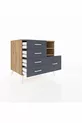 Commode Kronos 2 étagères 5 tiroirs Pin-Pin/Anthracite
