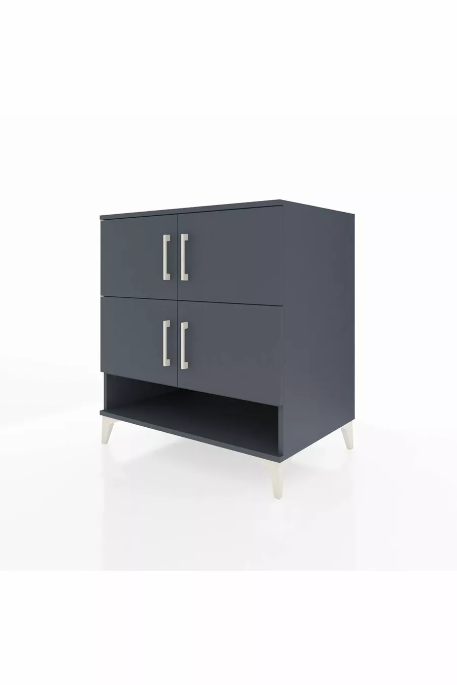 Commode Kronos 4 étagères 4 portes Anthracite-Anthracite