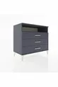 Commode Hyperion à une étagère et trois tiroirs Anthracite-Anthracite