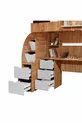 Lits superposés, Litera Ranza Armoire Bureau, Noyer foncé-Blanc