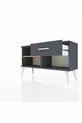 Commode Arges à une étagère et un tiroir Anthracite-Pin/Anthracite