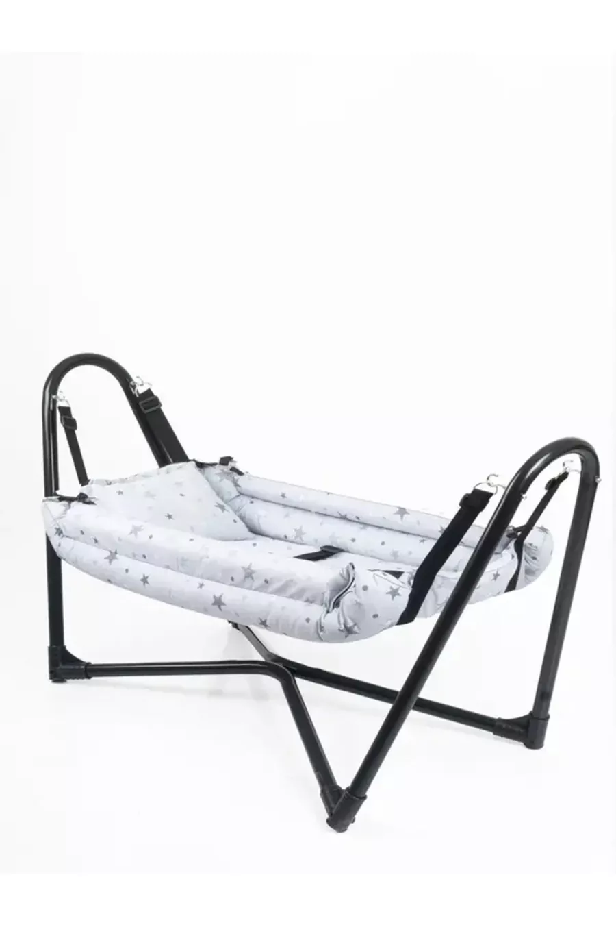 Hamac Berceau en Métal Neptün en Tissu Coton Gris