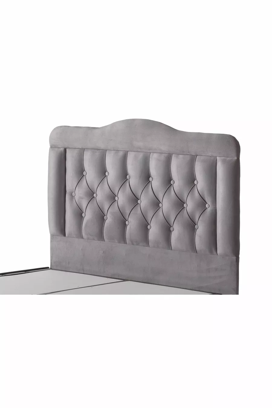 Tête de lit en tissu gris de luxe Vogue pour une personne cm