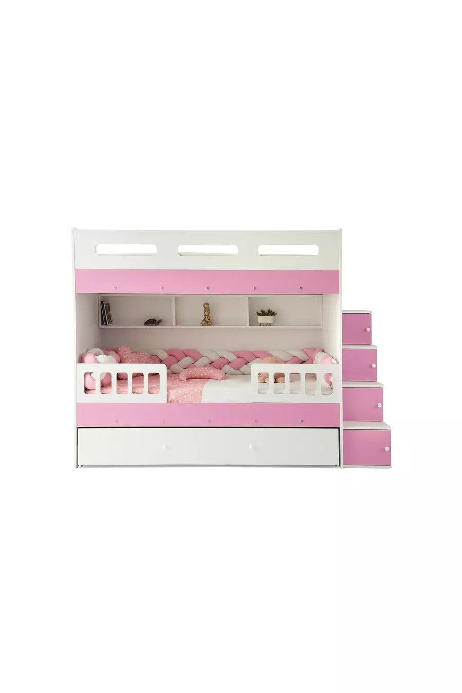 Lit superposé Berlin / 2 lits escamotables avec matelas à ressorts en bambou inclus