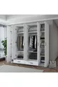 Rani  Armoire Spacieuse pour Vêtements 6 Portes 2 Tiroirs  Étagères 2 Tringles Blanche