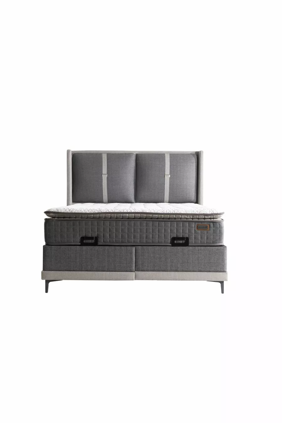 Matelas orthopédique Napol gris en peluche avec poche et ressorts