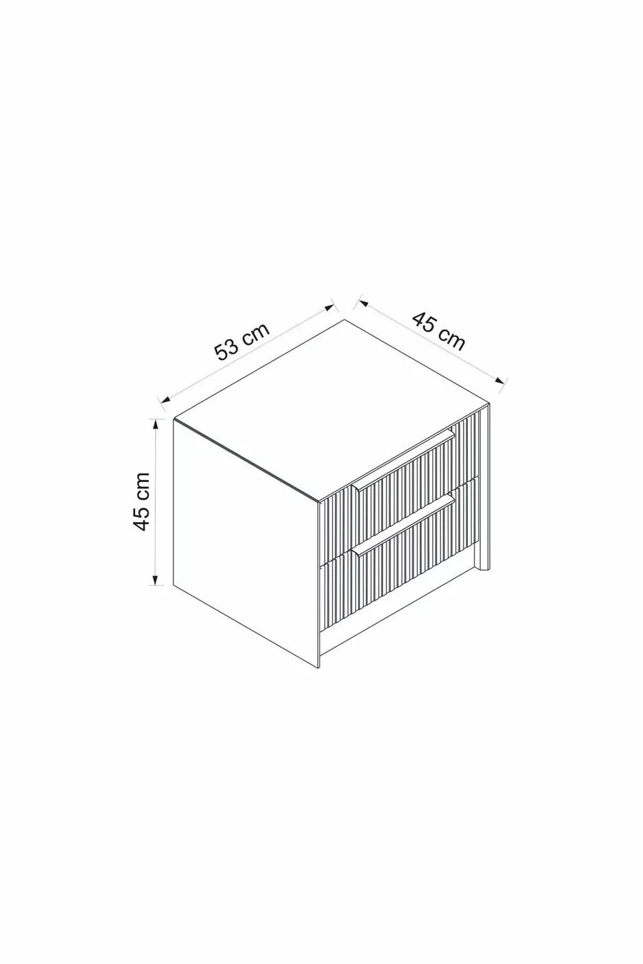 Kale Luxe Soft 2 tiroirs table de chevet avec membrane en travertin