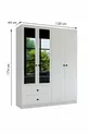 Armoire 4 portes 2 tiroirs GM  Novado avec poignées boutons et miroir