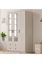 Armoire Estelya Country à 3 portes et 2 tiroirs