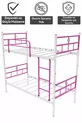 Lit superposé Koza Ranza compatible avec matelas, rose foncé, métal détachable