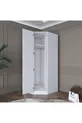 Rani  Module d'Angle Armoire 1 Porte avec 6 Étagères et Penderie Unité d'Angle Complémentaire Blanche