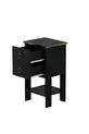 Table de chevet Cevheri 2 tiroirs - Noir / Marbre Royal