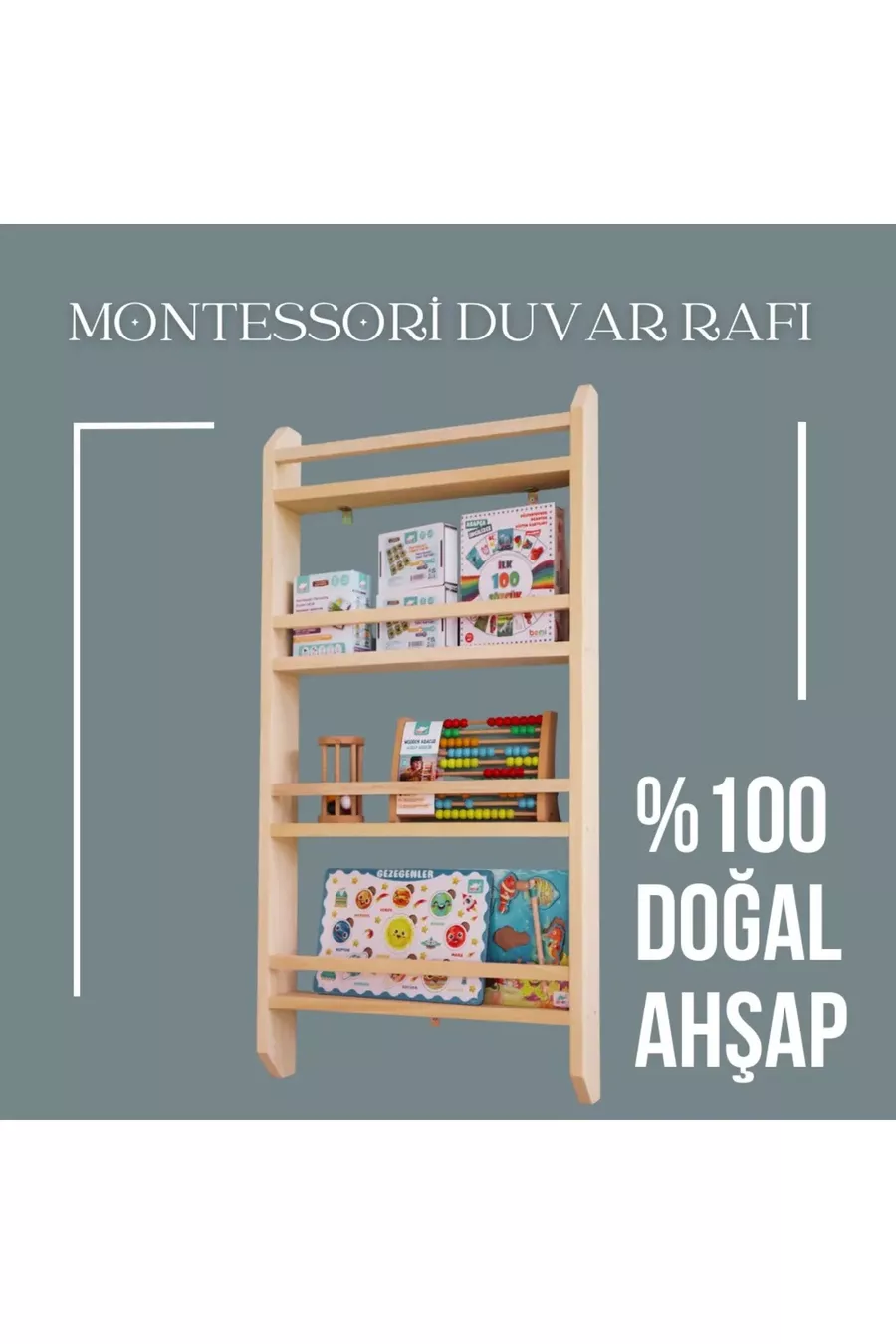 Bibliothèque Montessori Bibliothèque pour chambre d'enfant Montessori Bibliothèque en bois naturel Bibliothèque en bois x cm