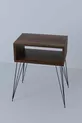 Table de chevet métallique sur pieds Élite, noyer