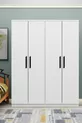 Gm  Atlas Armoire sans miroir noire à 4 portes avec poignées