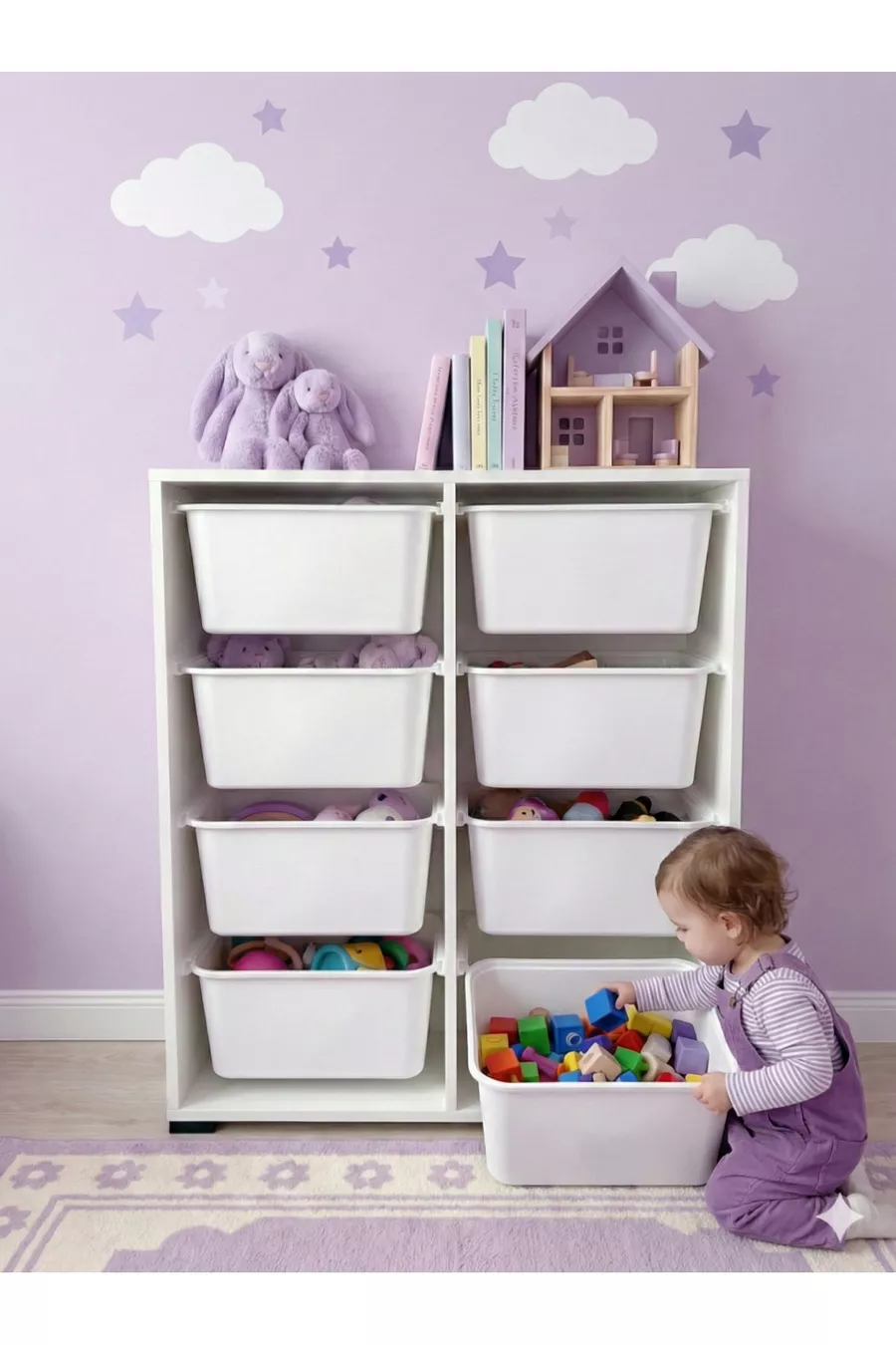 Armoire de Jouets Polyvalente à 8 Tiroirs et Unité de Rangement – Organisateur de Chambre d’Enfant avec ÉTIQUETTE CADEAU