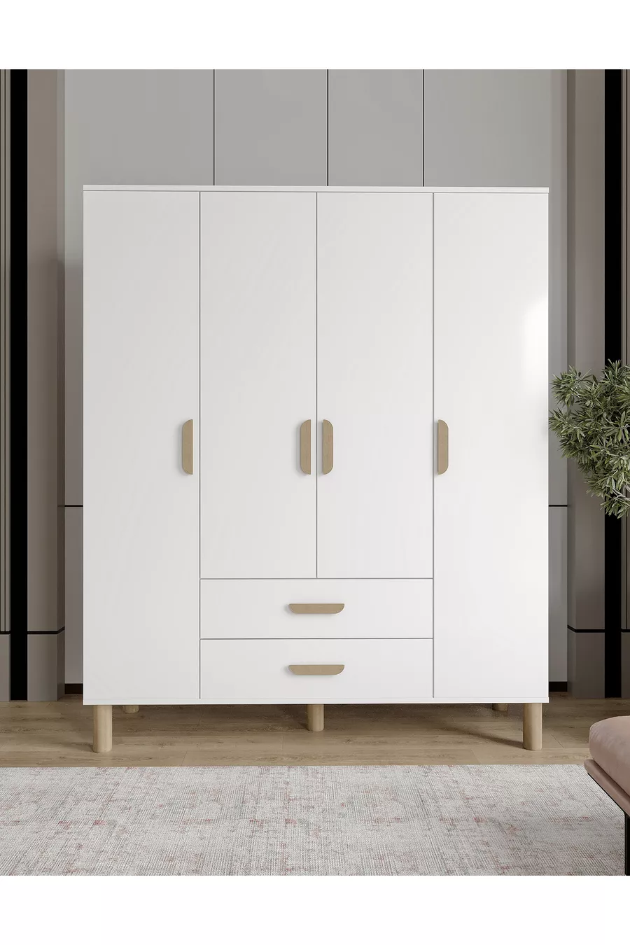 Armoire 4 portes Güneş Bohem en MDF