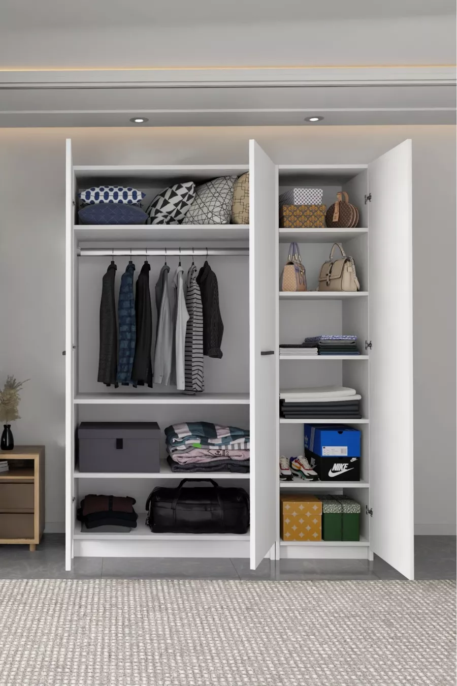 - LADİK - ARMOIRE BLANCHE 3 PORTES  CM
