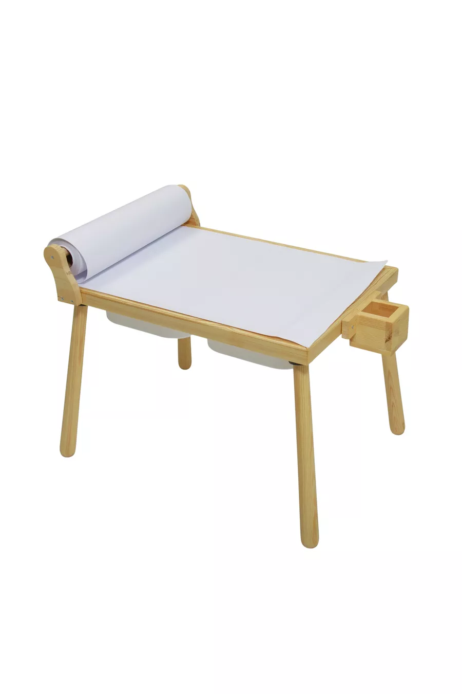 Table d'activité pour enfants Joykids en bois naturel avec rouleaux, table de jeu et bureau pour enfants