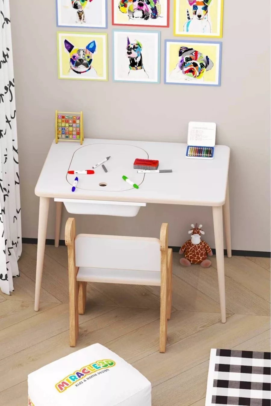 Bureau et chaise d'activités pour enfants, table d'activités