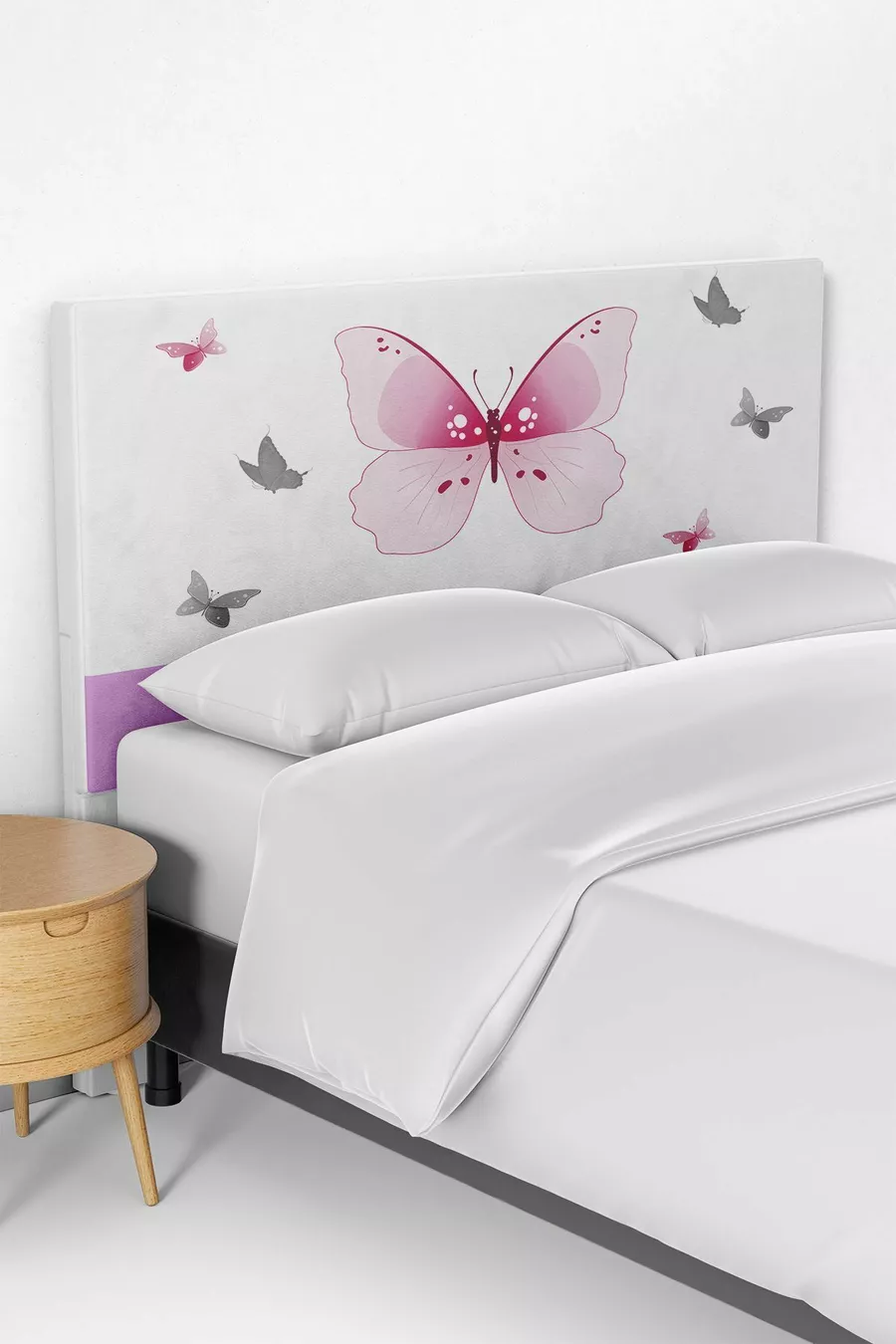 Housse de tête de lit pour lit enfant à motif papillons