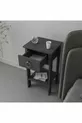 Table de chevet Mandosi Mobilier à un tiroir avec poignée anthracite et dorée