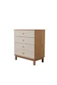 Commode à 4 tiroirs avec portes en MDF à ouverture télescopique (pieds en profilé MDF) - Blanc