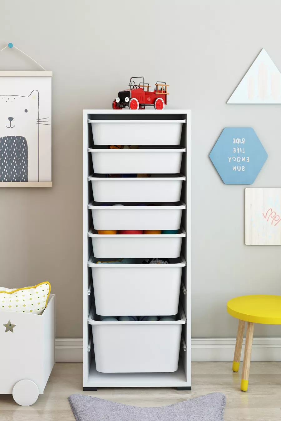 Armoire à jouets KIDS 7 avec 7 paniers Boîte de rangement pour jouets