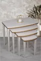Série Napali Ensemble de 4 Tables Gigognes en MDF de Luxe Bois Beige Or