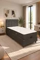 Ensemble de tête de lit et sommier coffre simple Bengü Anthracite 3 pièces Orthopédique Pratique avec grand espace de rangement