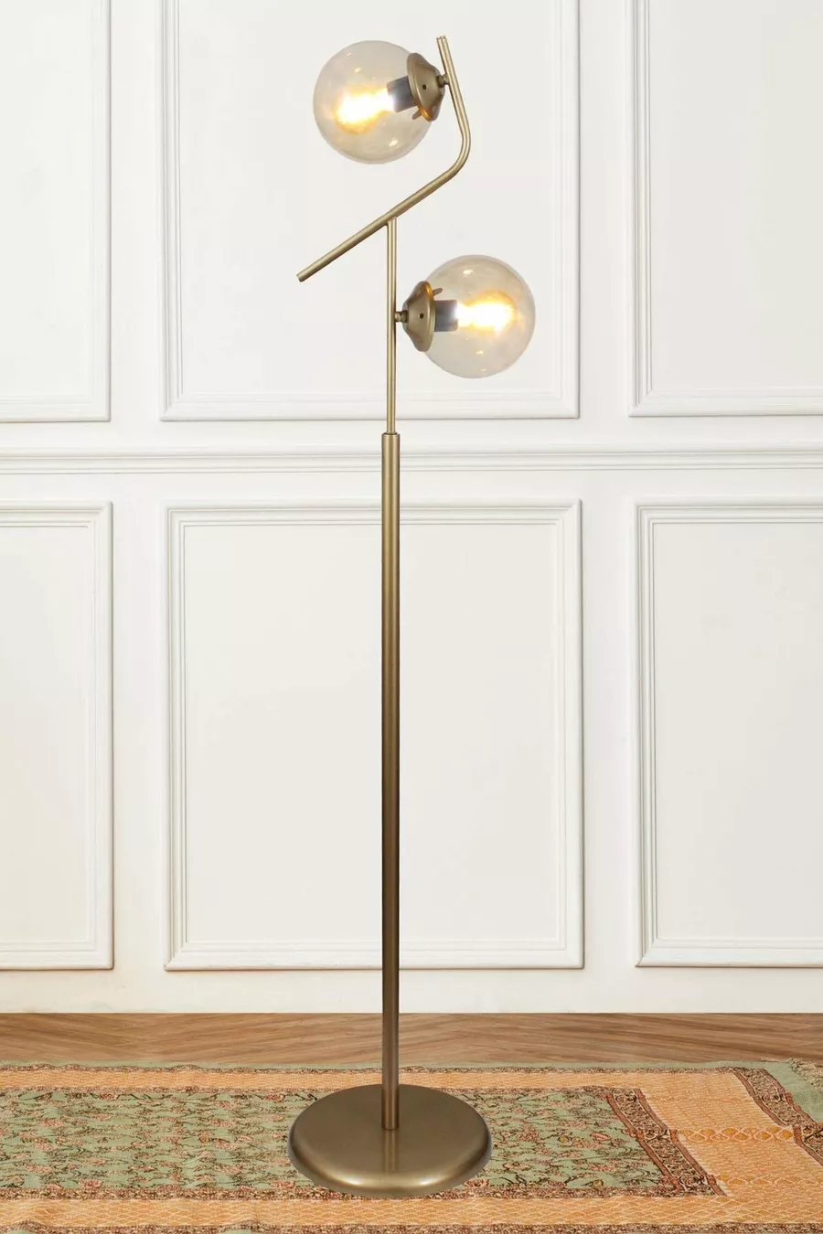 Lampadaire moderne Lugo 2 Li Eskitme à verre, Salon, Chambre à coucher, Lampadaire de salon
