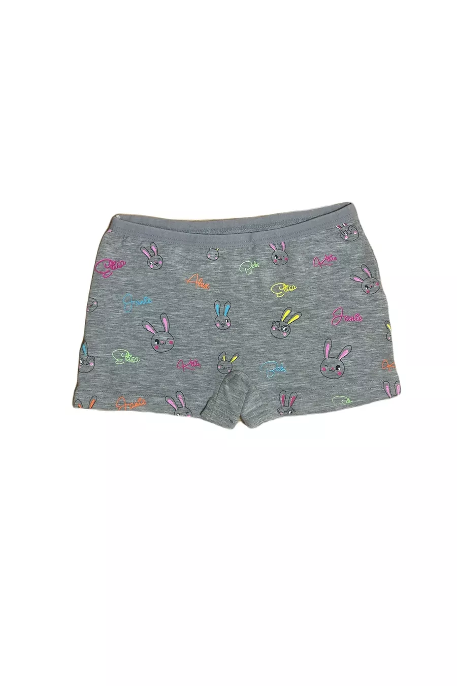 Lot de 6 boxers en coton pour fille avec motif lapin multicolore en tissu extensible