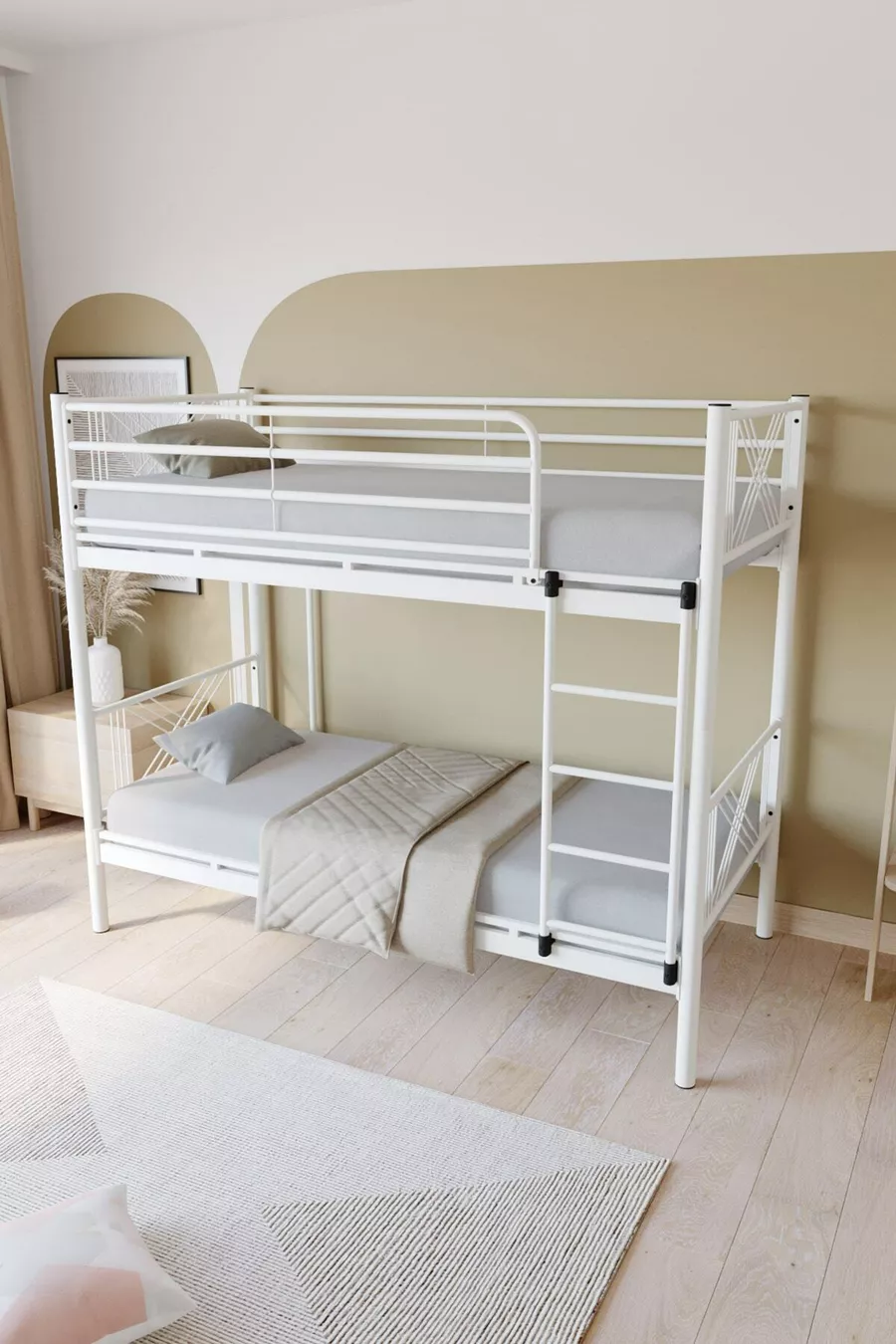 Lit superposé en métal Premium Mix  compatible avec matelas blanc, lit superposable détachable