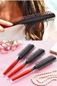 Brosse à cheveux ronde avec perles rouges, brosse à souffler fine pour hommes et femmes, brosse de soin capillaire pour salon de beauté