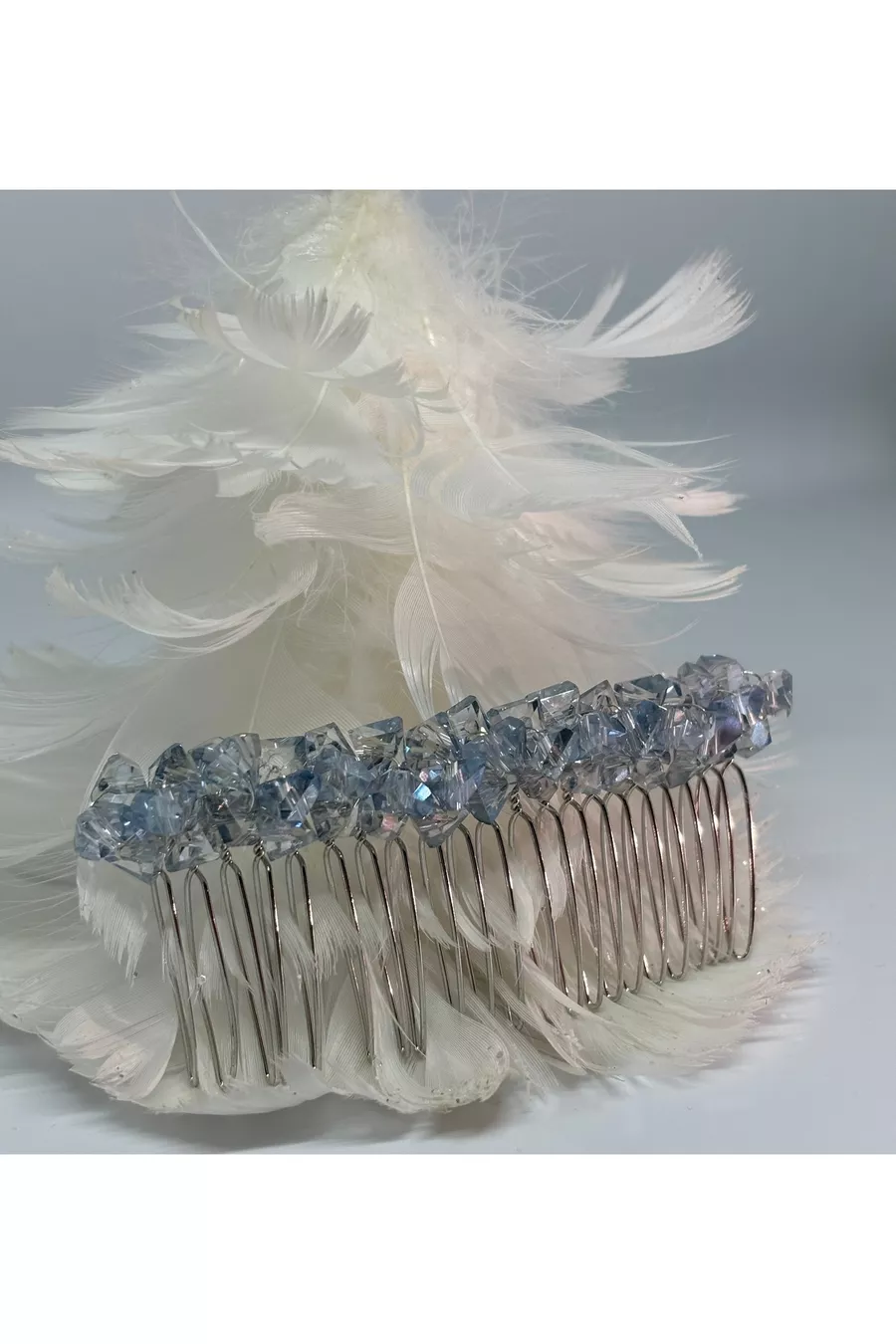 Pince à Cheveux en Cristal Bleu Glacé - Accessoire de Mariée