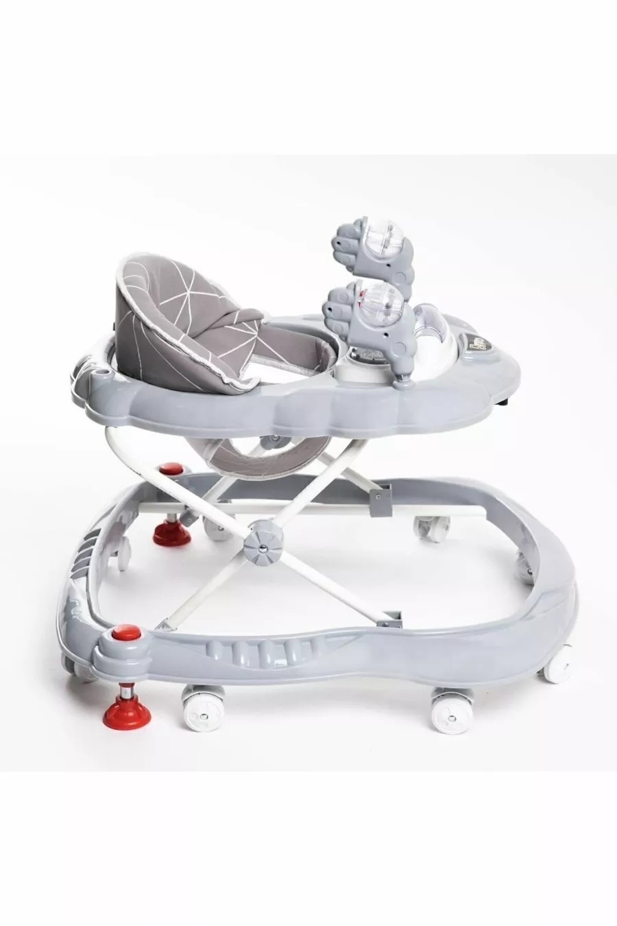 Trottine pour bébé Spider gris de luxe avec jouets, musique et lumière, à 3 vitesses