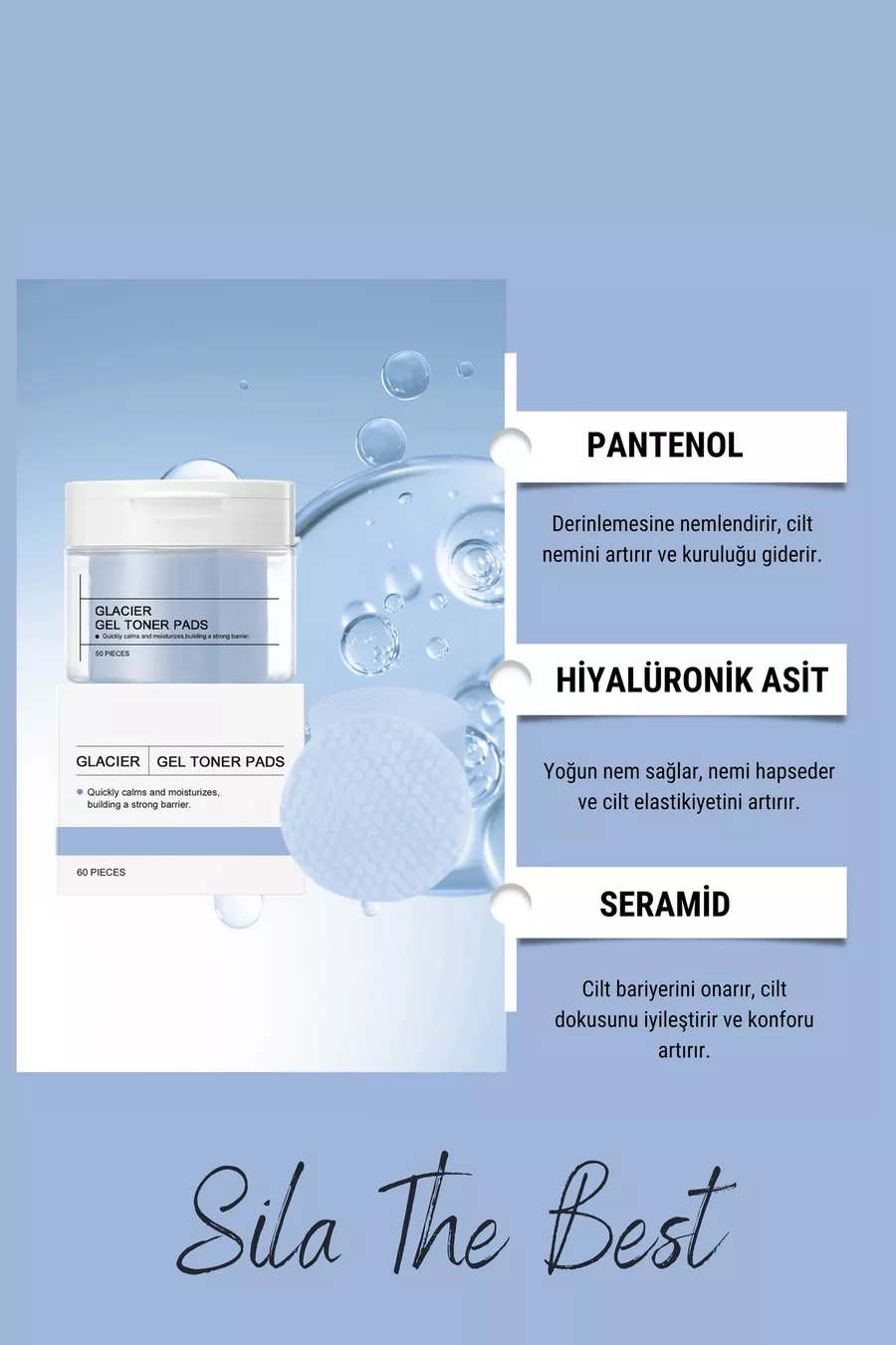 Kore Ice Gel Toner Tampon de Nettoyage du Visage Raffermissant Hydratant Anti-Âge - Panthénol Céramide