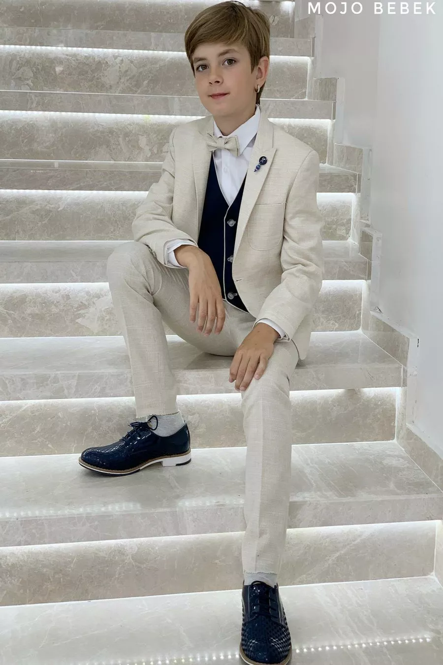 Ensemble Costume Garçon  Ans avec Gilet de Sport et Veste  Beige