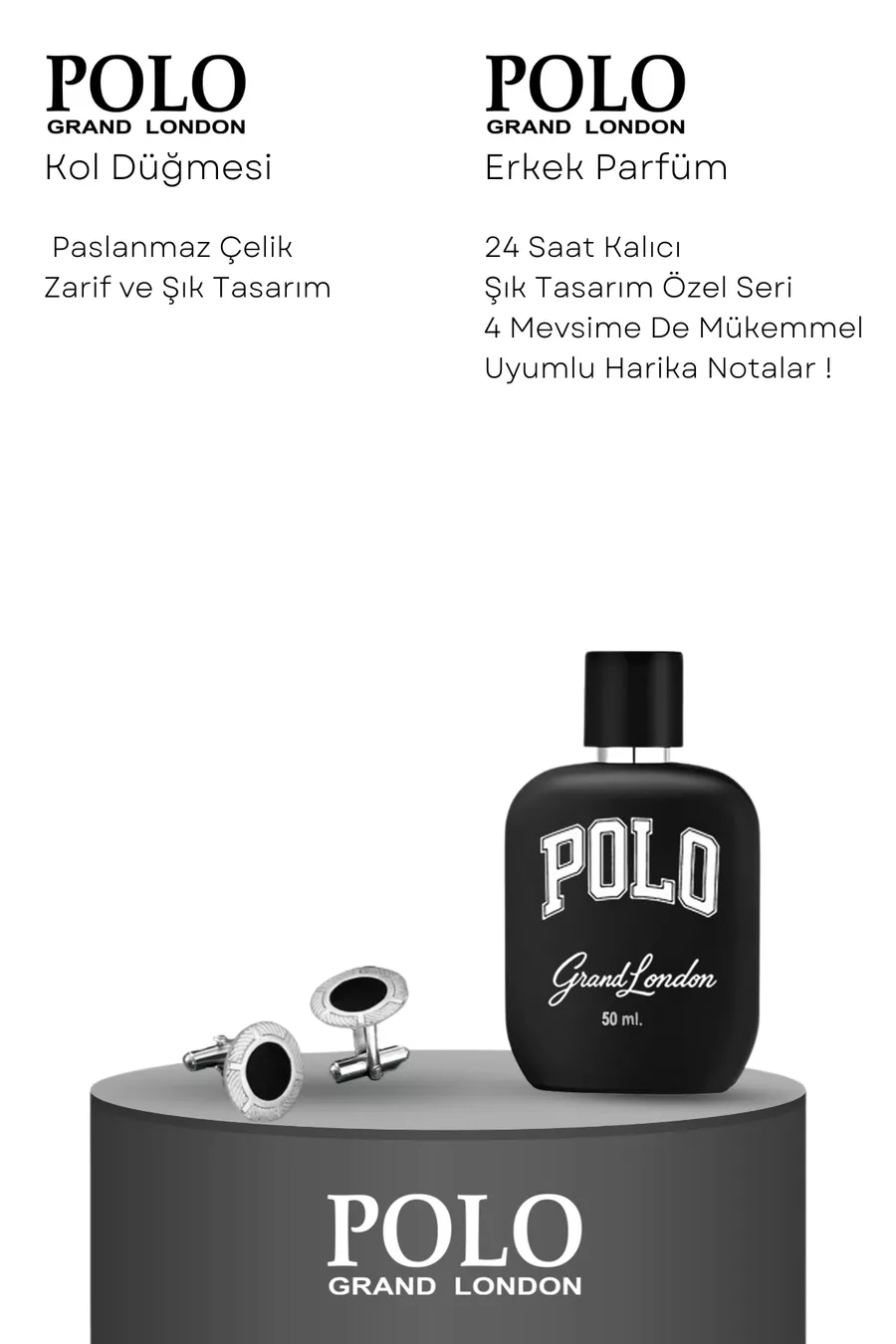 Orijinal Erkek 5'li Hediye Kutulu Luxury Serisi Deri Kemer Cüzdan Kartlık Kol Düğmesi Parfüm Seti