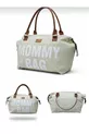 Ensemble de 2 pièces de luxe beige et bois Sac à dos pour soins mère-bébé et sac à main et sac à épaule pour mère-bébé