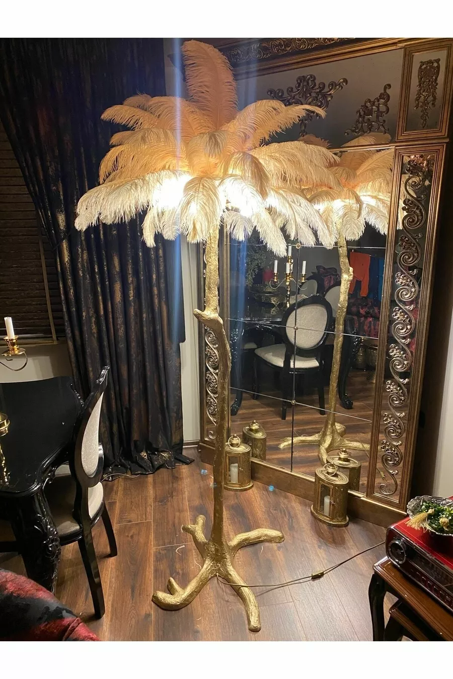 Plume d'autruche pour lampadaire