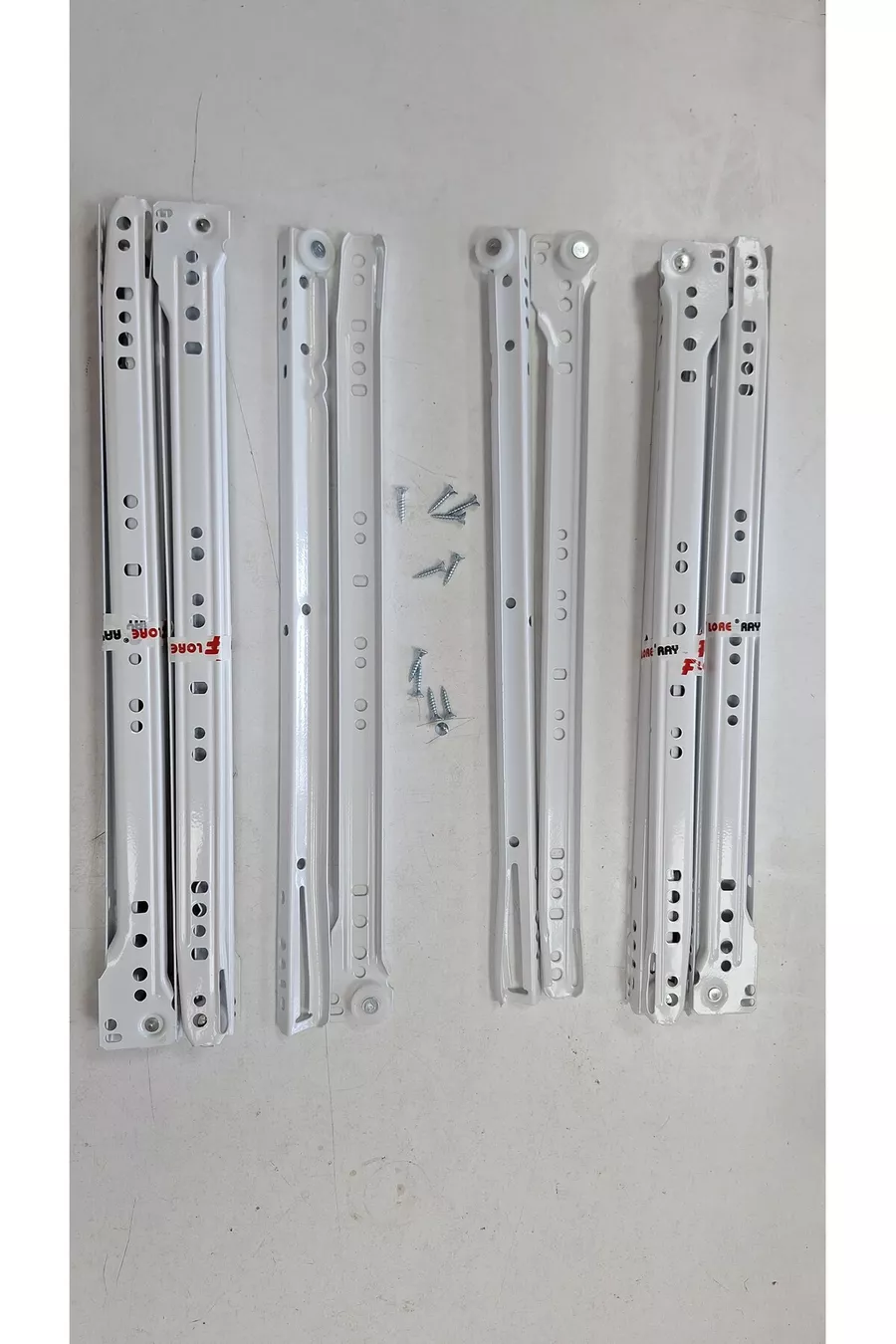 MARQUES GÉNÉRALES Rail de tiroir d'armoire classique avec glissière Blanche  cm (VIS INCLUSES) - PRIX POUR 2 PIÈCES