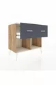 Commode Hyperion 2 tiroirs Pin-Ambre/Anthracite