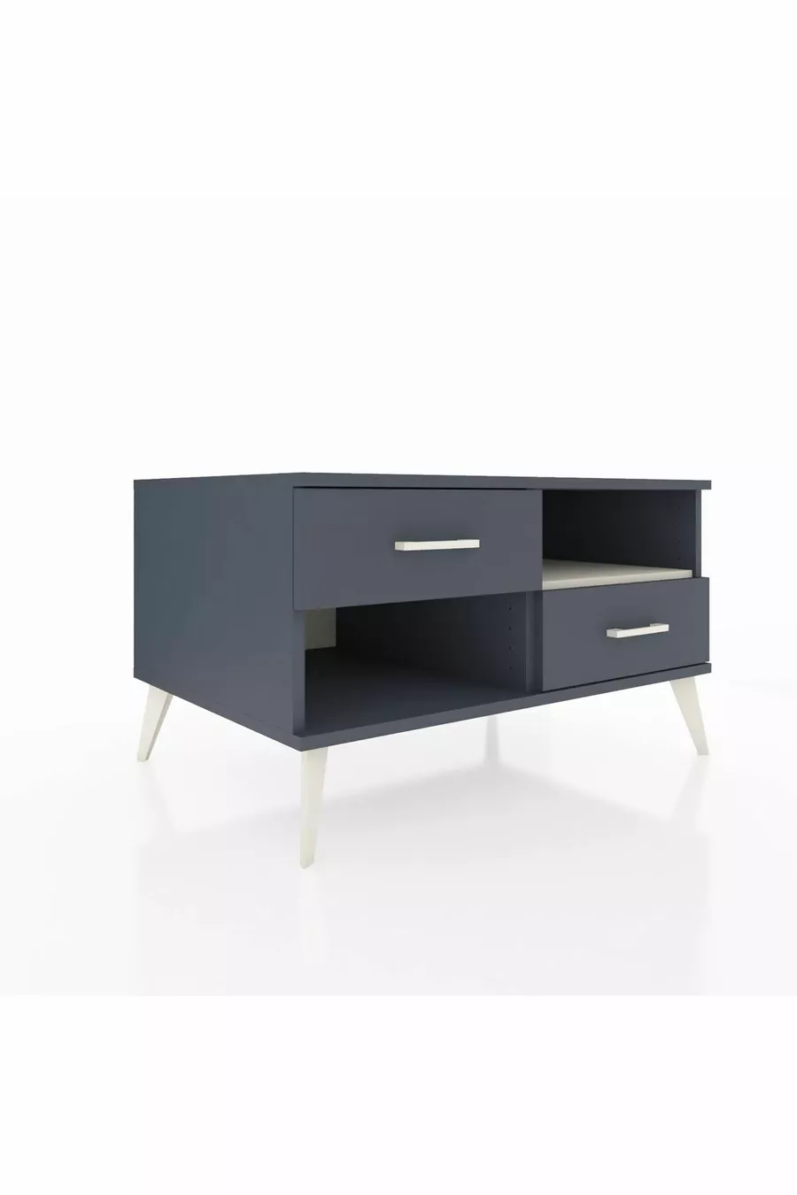 Commode Kronos à une étagère et 2 tiroirs Anthracite-Gris pierre/Anthracite