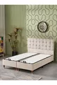 Bengü Lit Double (Tête de Lit + Sommier + Matelas) Set de 3 (JERY Crème)
