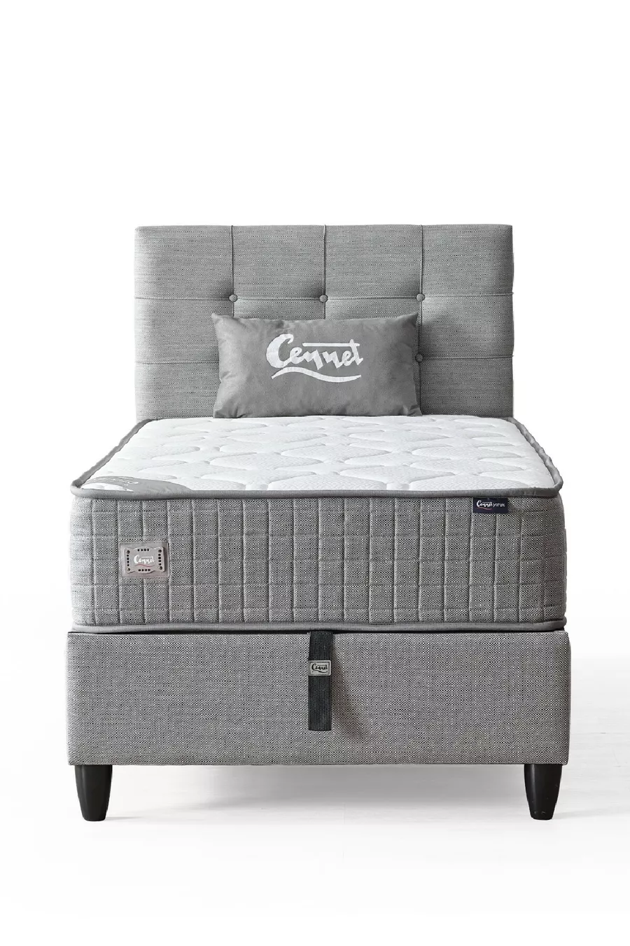 Ensemble de lit simple Mimoza avec matelas entièrement orthopédique antibactérien, sommier et tête de lit, ensemble 3 pièces